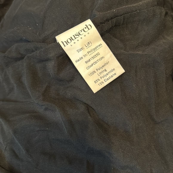 NWOT House of CB Babydoll Black mini long sleeves Dress sz L plus cup - Picture 10 of 12